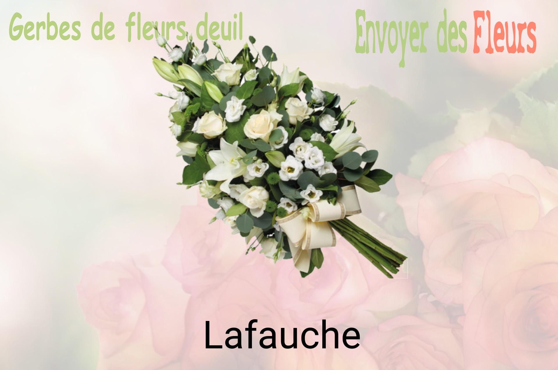 Gerbe de fleurs de deuil livrée à Lafauche